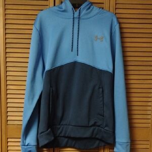 Under Armour Light Blue and Dark Blue Cold Gear Hoodie Men's Lg